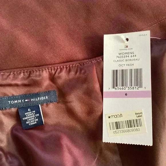TOMMY HILFIGER WOMENS CLASSIC BORDEAU BURGUNDY A LINE SKIRT SIZE 6 - Picture 3 of 5